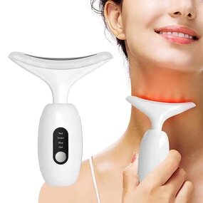 Microcurrent Facial Massager - 3 Color LED Face Neck Lifting Therapy Tool