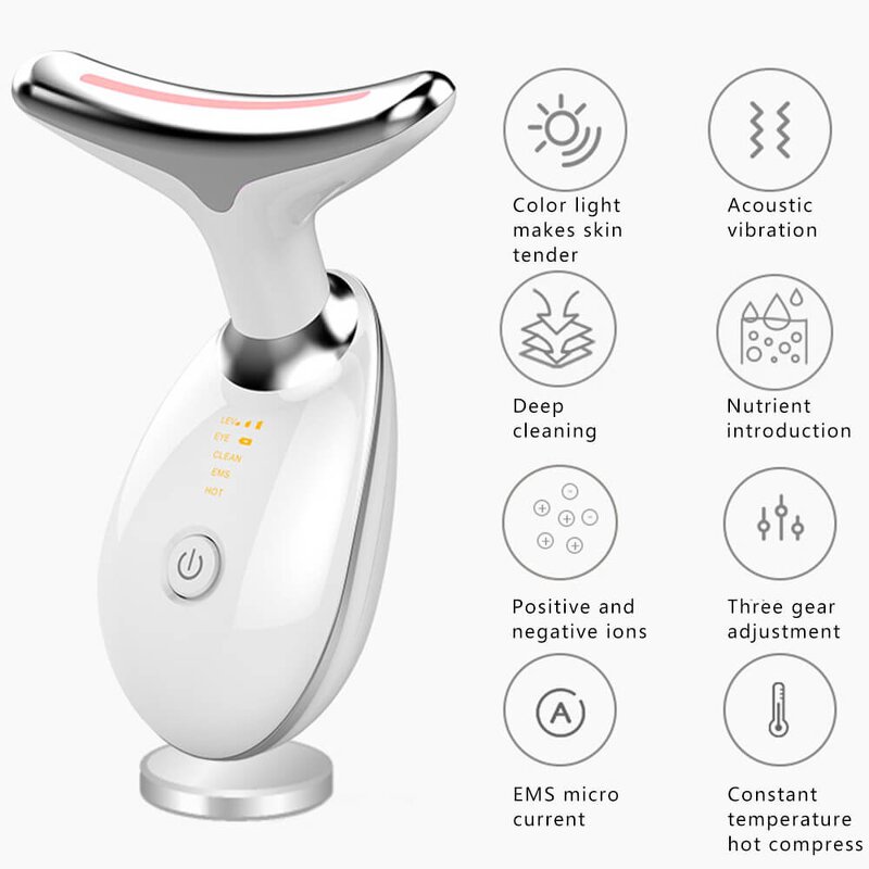 7 Color LED Face Device - Face Neck Lifting Skin Tightening Massager