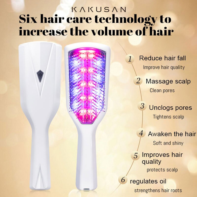 Phototherapy Hair Care Machine - 5000 RPM High-Frequency Vibrating Comb