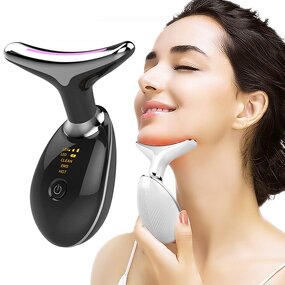 EMS Microcurrent Neck Device - 3 Color LED Face Neck Lifting Massager