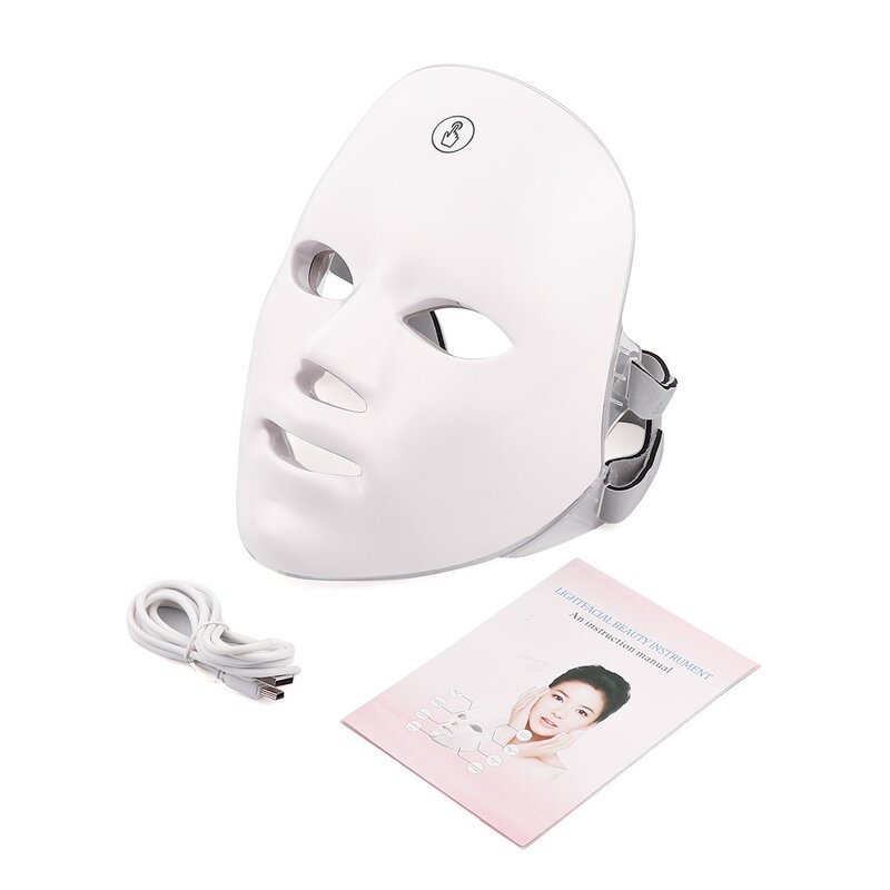 7Colors LED Facial Mask - USB Charge Anti Acne Wrinkle Removal Device