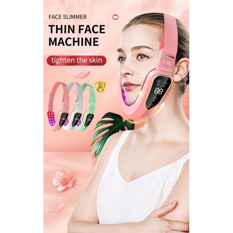 LED Photon Facial Massager - V-Face Shaping Double Chin Lift Vibration Tool
