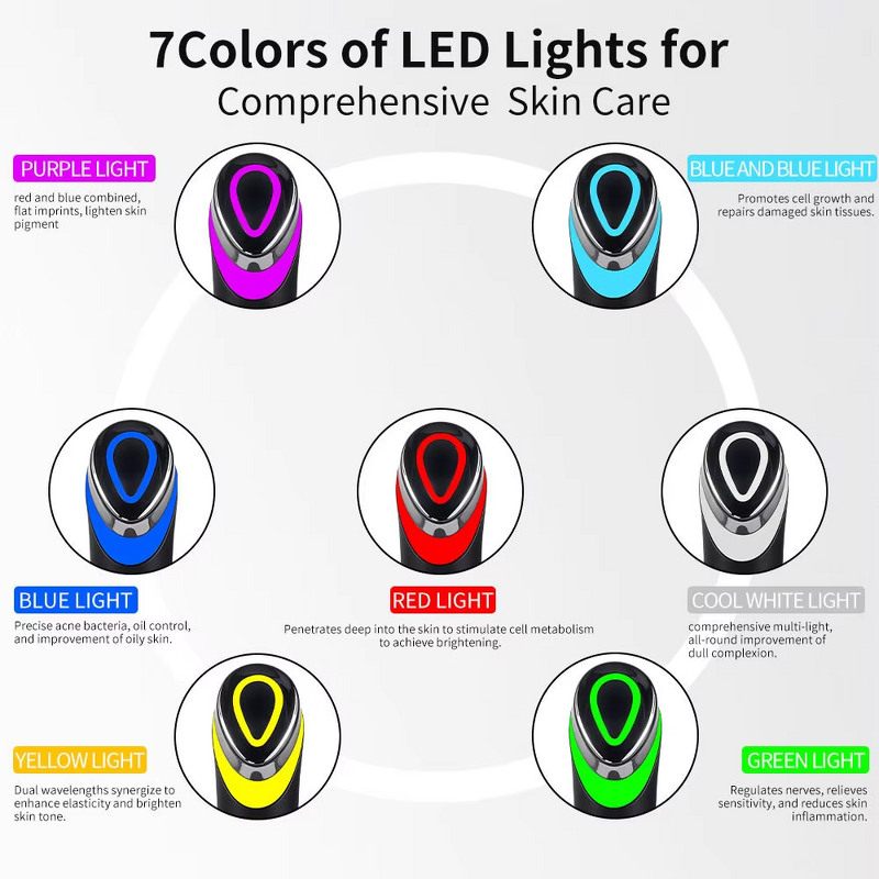 7 Color LED Eye Massager - EMS Light Therapy Wrinkle Remove Eye Tool