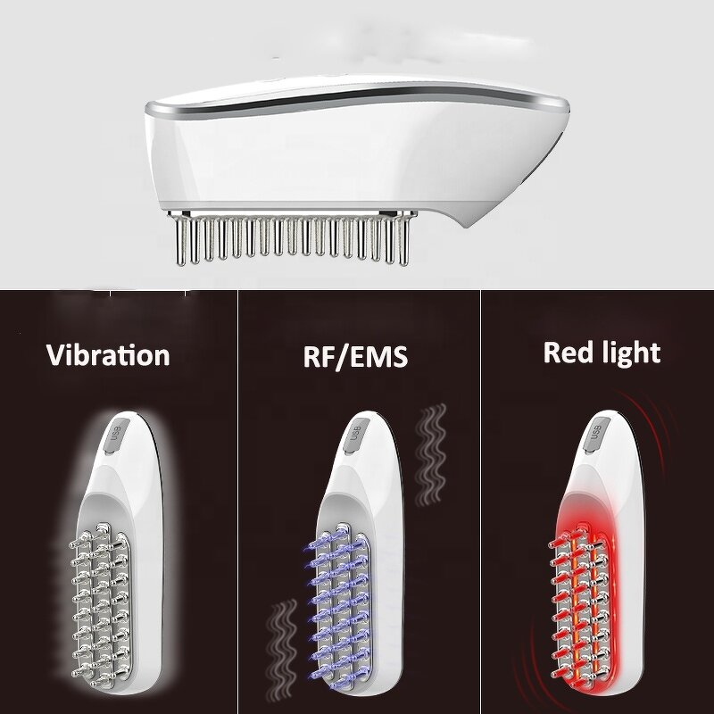 EMS Hair Meridian Massager - Silicone Scalp Shampoo Comb Brush Device