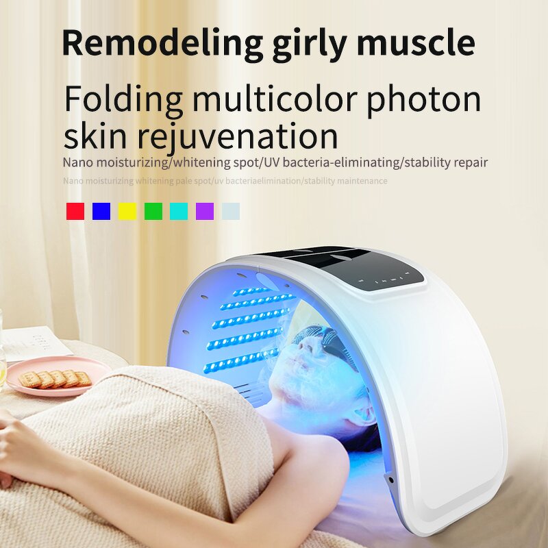 Folding LED Facial Machine - 7 Color Photon Red Light SPA Rejuvenation