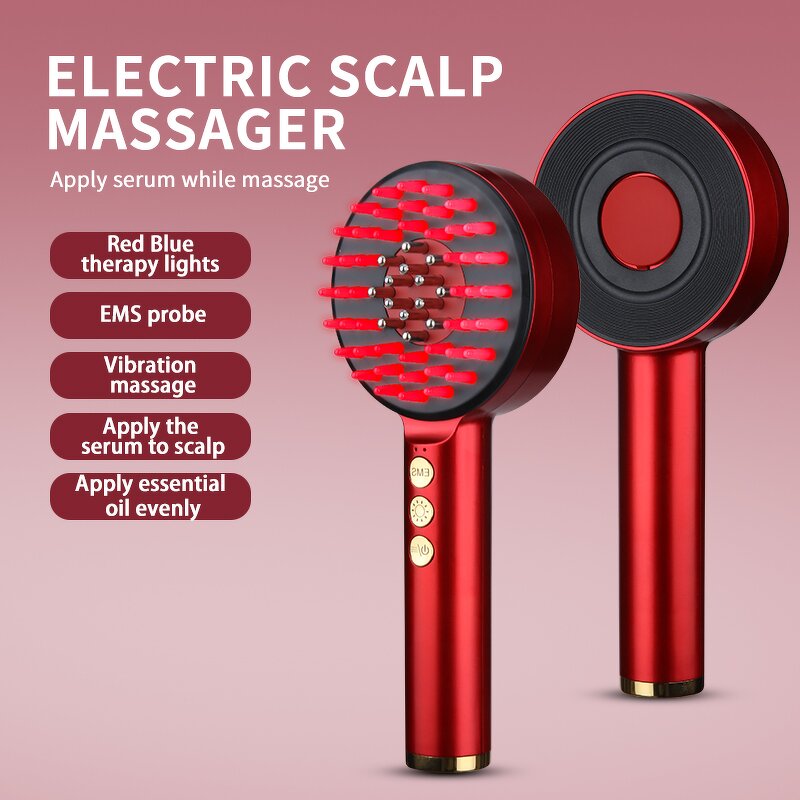 Red Light Scalp Massager - Hair Growth Brush Head Massage Device