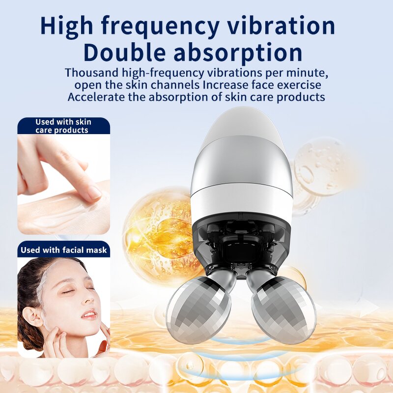 Dual-head RF Beauty Device - EMS Red Blue Light Face Lifting Wrinkle Tool