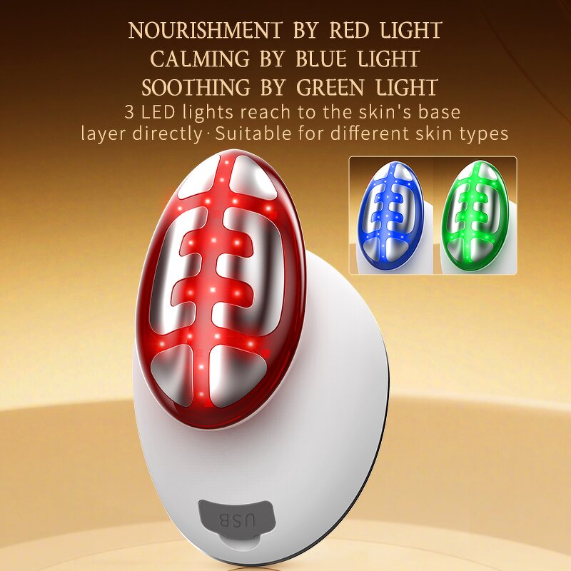 EMS LED Beauty Device - 3 Light High Frequency Face Lifting UK/US Plug
