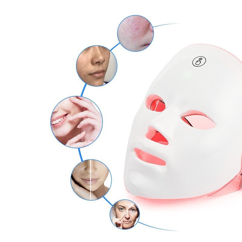 7Colors LED Facial Mask - USB Charge Anti Acne Wrinkle Removal Device