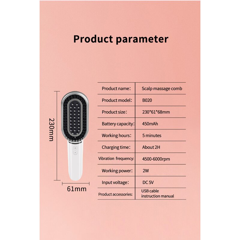 EMS Scalp Massage Comb - Light Therapy Hair Growth Hair Care Device