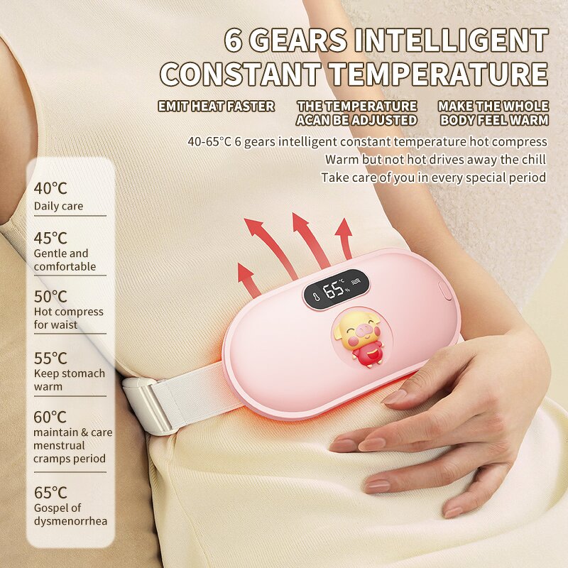 Cordless Massage Belt - 6-Speed Warming Waist Pad Menstrual Pain Relief
