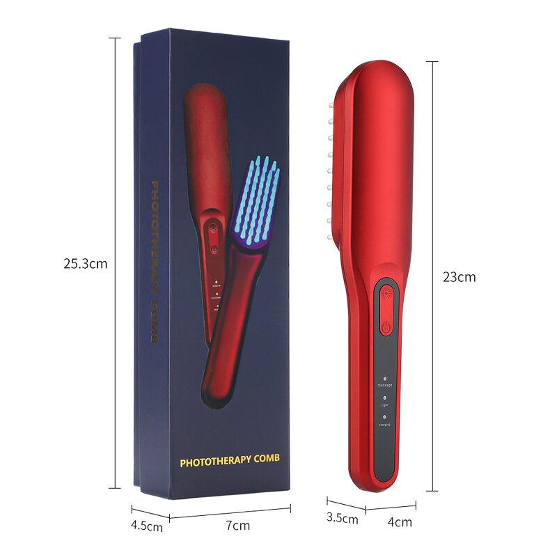 Electric Hair Growth Comb - High-frequency Red Blue Light Therapy Tool