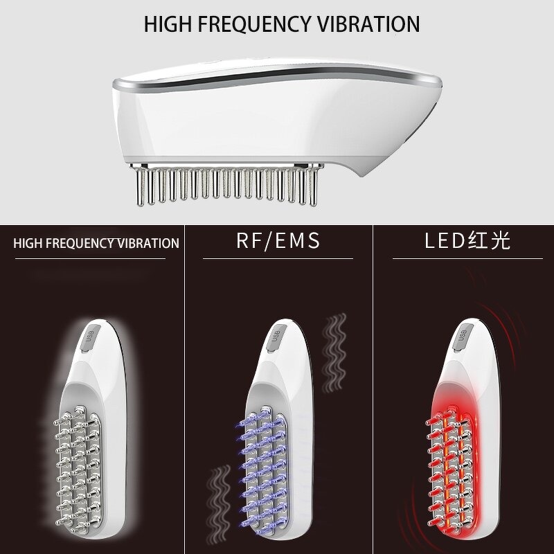 Laser Hair Growth Comb - Red Light EMS Microcurrent Scalp Massager