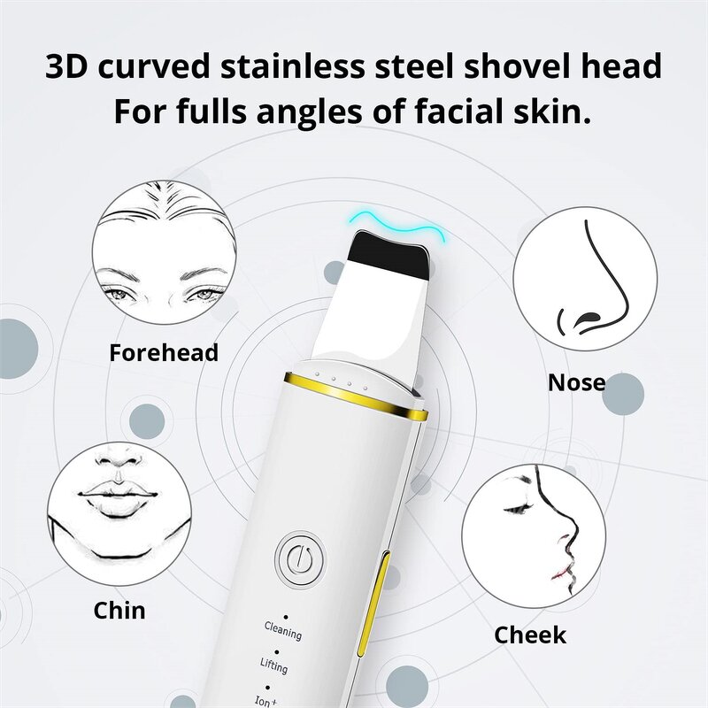 Ultrasonic Skin Scrubber Spatula - Professional Salon Facial Lift Cleaner