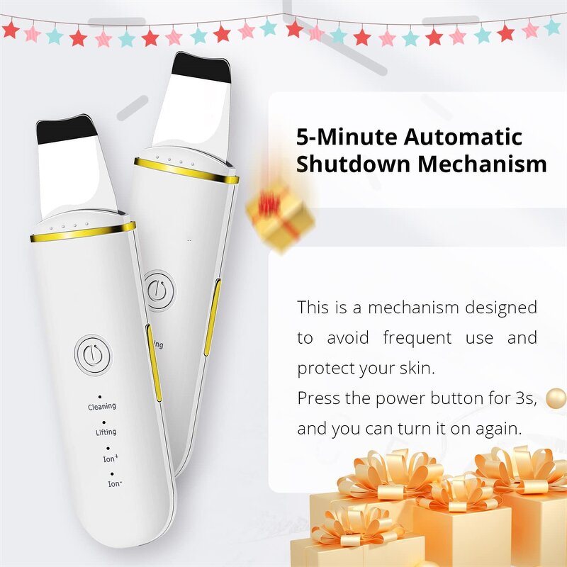 Ultrasonic Skin Scrubber Spatula - Professional Salon Facial Lift Cleaner