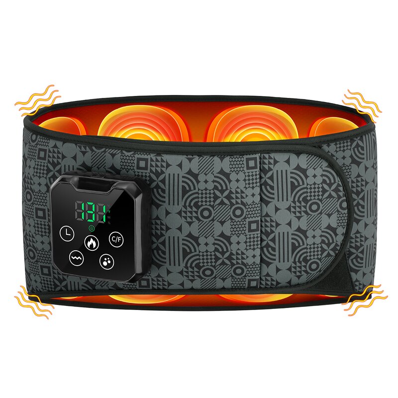 Waist Massager Manufacturer - New Printing Process 4 Air Bladder Squeeze Heating Vibration Airbag Lumbar Belt