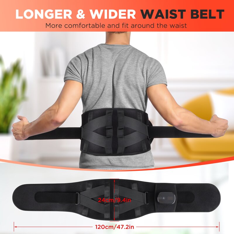 Waist Massager Manufacturer - Digital Display Controller Lumbar Support with Vibration Red Light Heating for Back Pain