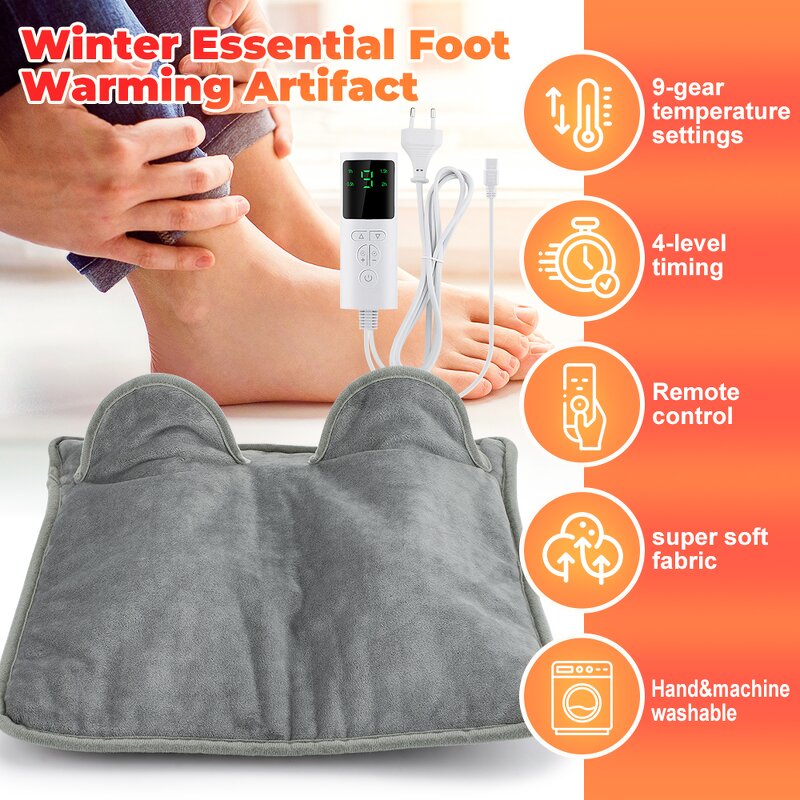Foot Heating Pad Manufacturer - Winter Intelligent Timing Washable Electric Warmer Thermal Equipment