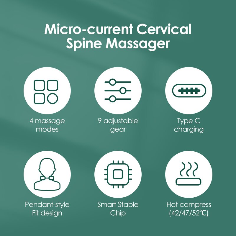 Neck Shoulder Massager Manufacturer - Cordless TENS Muscle Stimulator Pendant Micro Current EMS Pulse with Heat