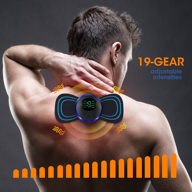 Body Massager Manufacturer - 19 Levels 8 Modes Mini Digital Pulse with Hammer EMS for Cervical Back Neck Relief