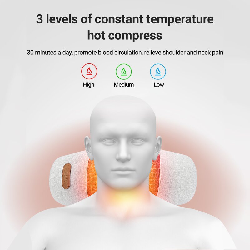 Neck Massager Manufacturer - Pain Relief Electric Hot Compress Kneading Cervical Spine Shiatsu with Heat