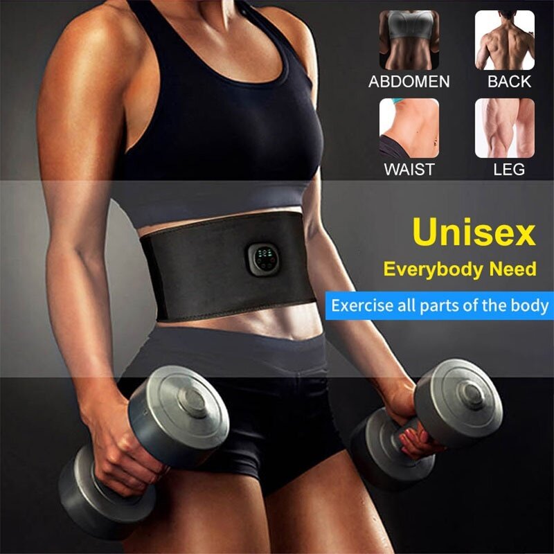 Slimming Belt Manufacturer - Rechargeable EMS Muscle Stimulator Waist with 6 Modes 9 Intensities for Abdominal Training