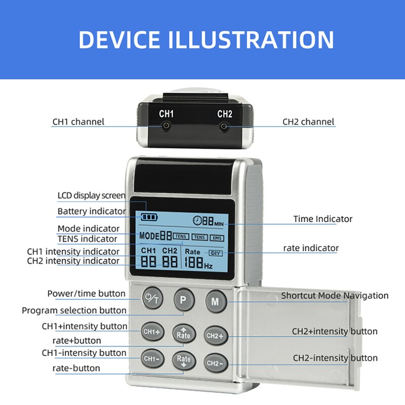 Muscle Stimulator Manufacturer - Cordless Digital Physical Therapy Device Household EMS Electric Pulse TENS Unit