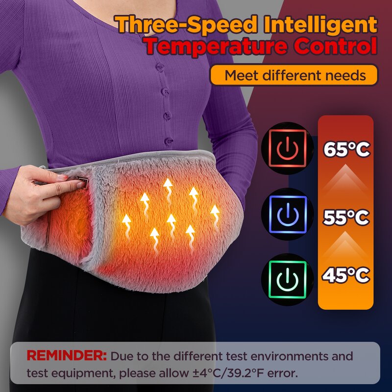 Heating Belt Manufacturer - New Design 3 Levels for Women Menstrual Relief Pain Uterus Hand Warmer Back Waist