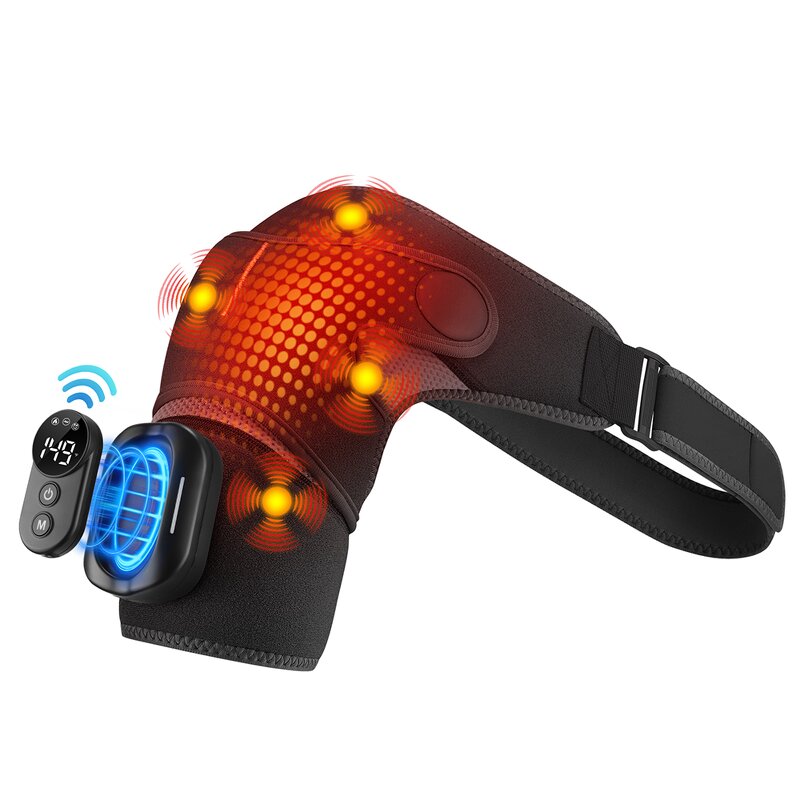 Shoulder Massager Manufacturer - New Trending Fitease 4 Motors Vibration Therapy Heating with Wireless Remote 5000mAh