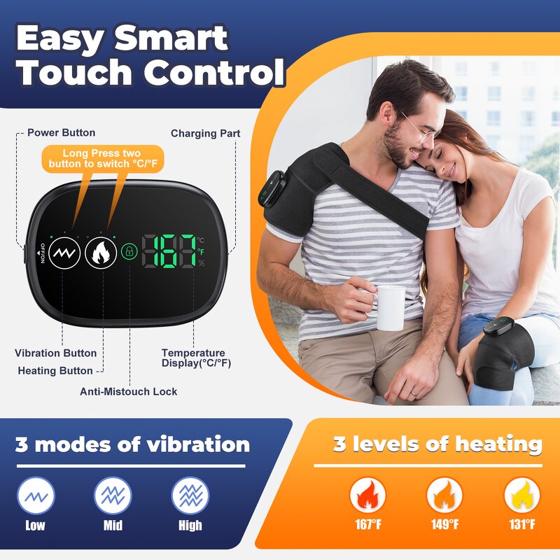 Knee Massager Manufacturer - Wireless for Arthritis Pain Relief with Heating Joint Wrap Vibration Physiotherapy