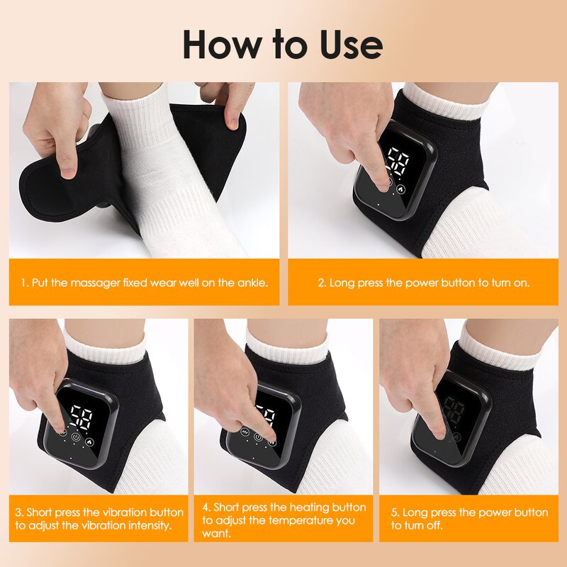 Ankle Massager Manufacturer - USB Rechargeable Portable Electric with Hot Compress Vibration Support Brace Cordless
