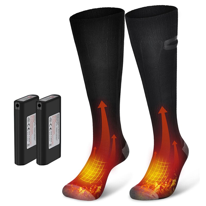 Heated Socks Manufacturer - Rechargeable Washable Cotton Polyester Spandex Warm Heating 2x4000mAh Power Bank