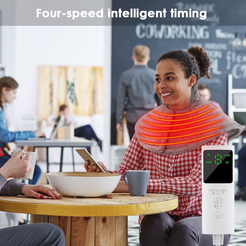 Heating Pad Manufacturer - Electric Neck and Shoulder Washable Body Wrap Warmer with Pain Relief Hot & Cold Therapy