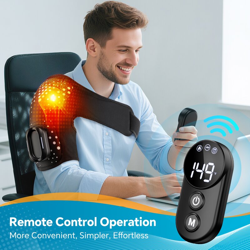 Shoulder Massager Manufacturer - New Upgraded Detachable Remote Controller Heated Brace for Pain Relief