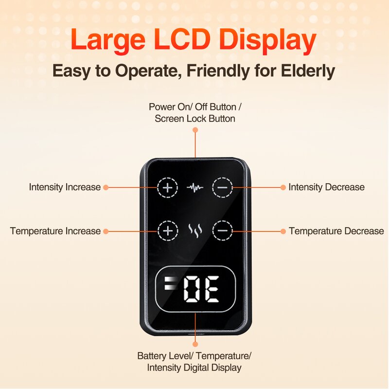Knee Massager Manufacturer - Cordless Electric with 3 Vibrations 5 Heating Levels for Shoulder Elbow Joint