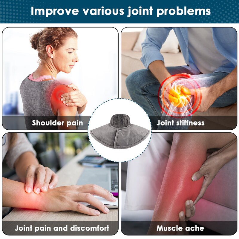 Heating Pad Manufacturer - Electric Neck and Shoulder Washable Body Wrap Warmer with Pain Relief Hot & Cold Therapy