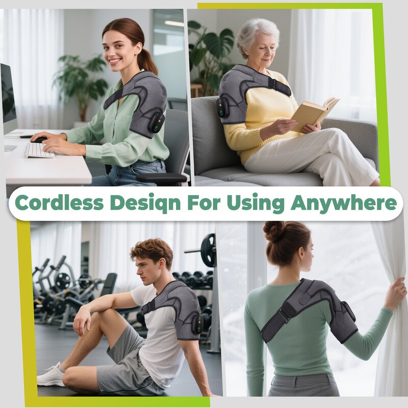 Shoulder Massager Manufacturer - Electric Brace Support Wrap with Heated Pad Wireless Vibration Heating