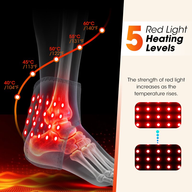 Ankle Massager Manufacturer - New Red Light Electric for Foot Ankle Muscle Fatigue Pain Relief & Hot Compress