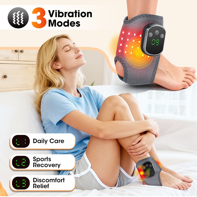 Ankle Massager Manufacturer - New Red Light Electric for Foot Ankle Muscle Fatigue Pain Relief & Hot Compress