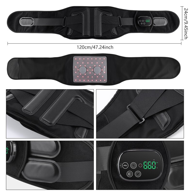 Waist Massager Manufacturer - 660nm&850nm New Design Electric Abdomen Hot Compress with Red Light Therapy