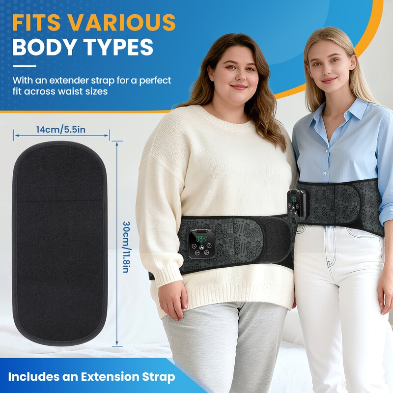 Waist Massager Manufacturer - New Printing Process 4 Air Bladder Squeeze Heating Vibration Airbag Lumbar Belt