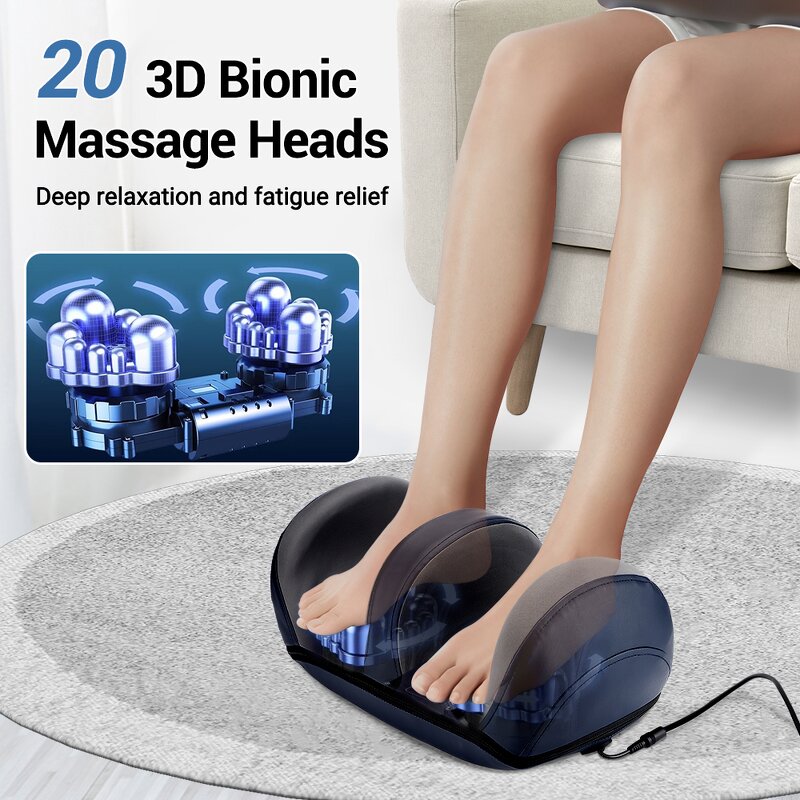 Foot Massager Manufacturer - Electric Heat Therapy with Hot Compression & Shiatsu Kneading Remote Control for Legs