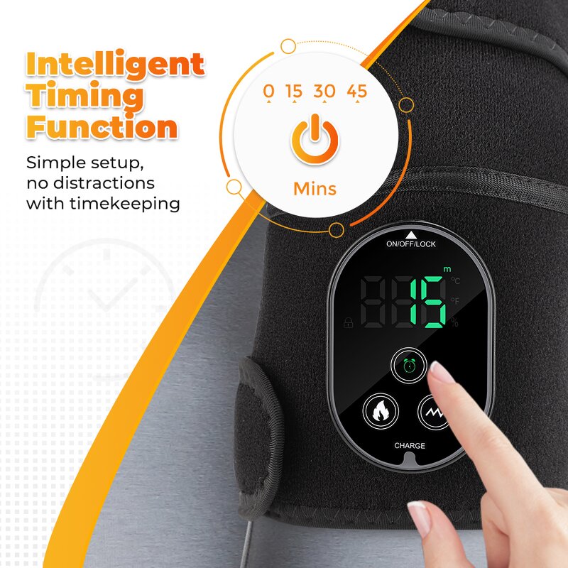 Knee Brace Manufacturer - 3 in 1 Cordless Vibration Elbow Shoulder Pads with Electric Heating Massager