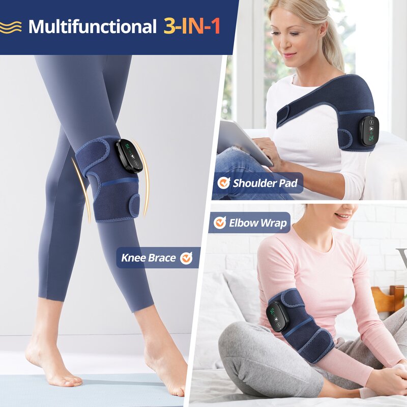 Massage Wrap Manufacturer - 3-in-1 Multifunctional Wearable Heating Vibration Belt for Shoulder Elbow Knee