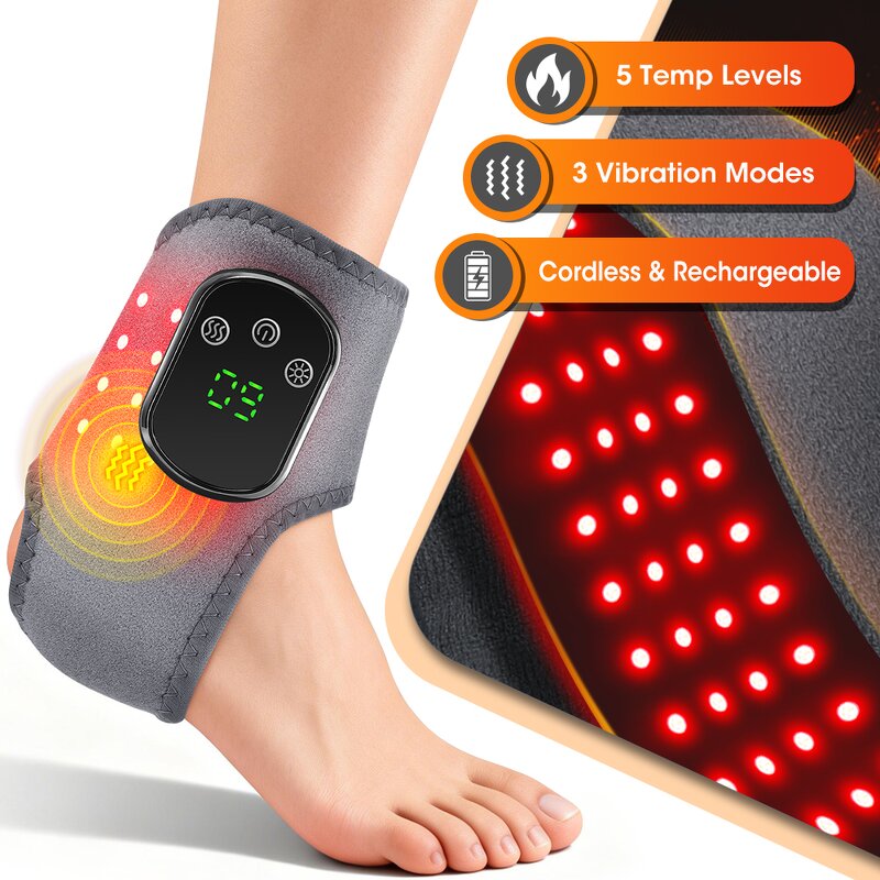Ankle Massager Manufacturer - New Red Light Electric for Foot Ankle Muscle Fatigue Pain Relief & Hot Compress