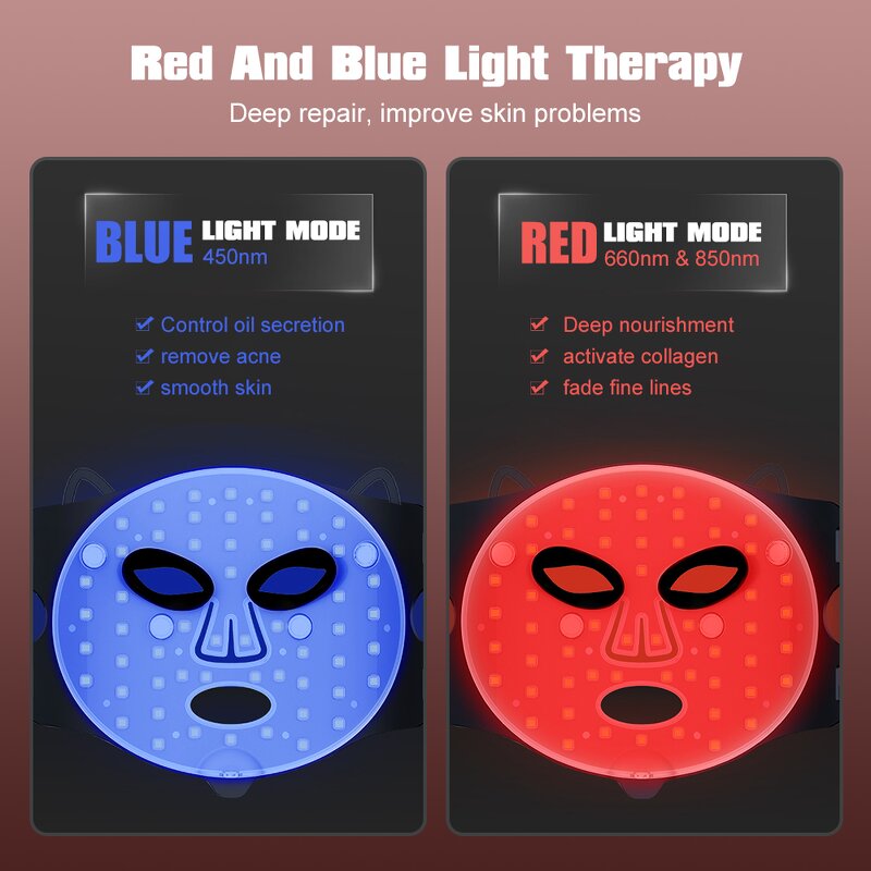 Facial Mask Manufacturer - 2024 Skin Care Infrared Therapy LED Silicone with Red Light