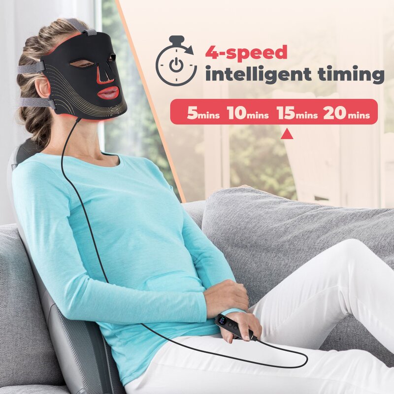 Facial Mask Manufacturer - Silicone LED 180 Lights 7 Colors for Red Light Therapy & Massage