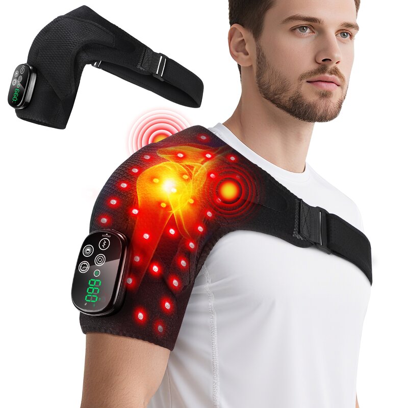 Shoulder Massager Manufacturer - Wireless Infrared LED Red Light Therapy with Heated Vibration Wrap for Neck