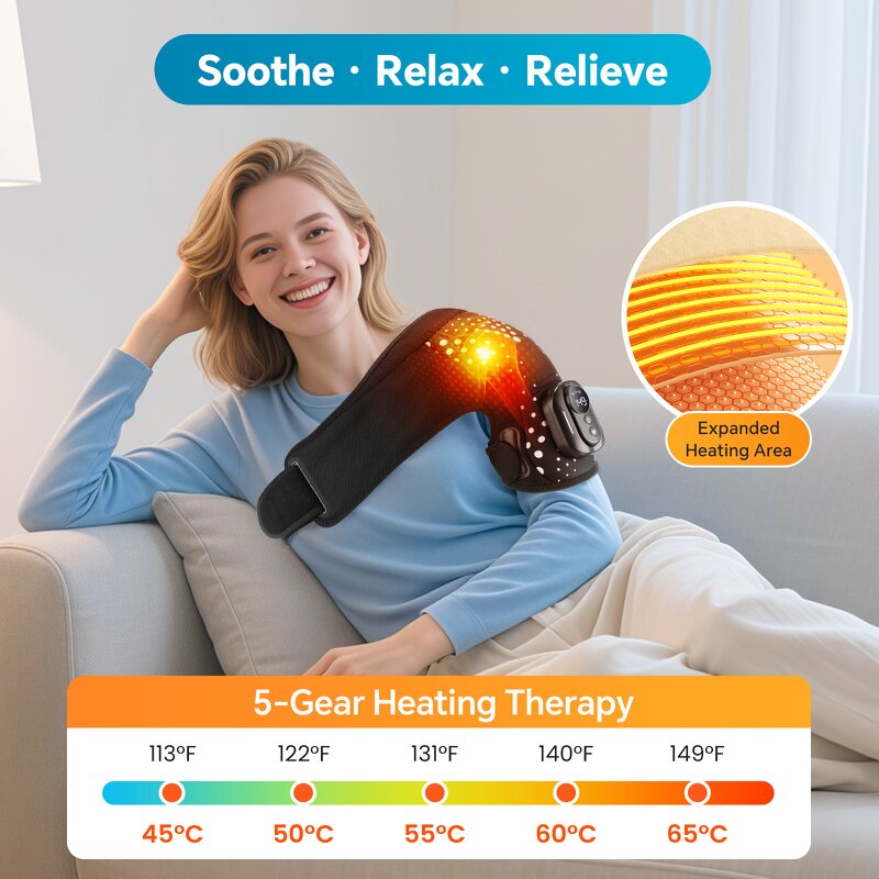 Shoulder Massager Manufacturer - New Upgraded Detachable Remote Controller Heated Brace for Pain Relief