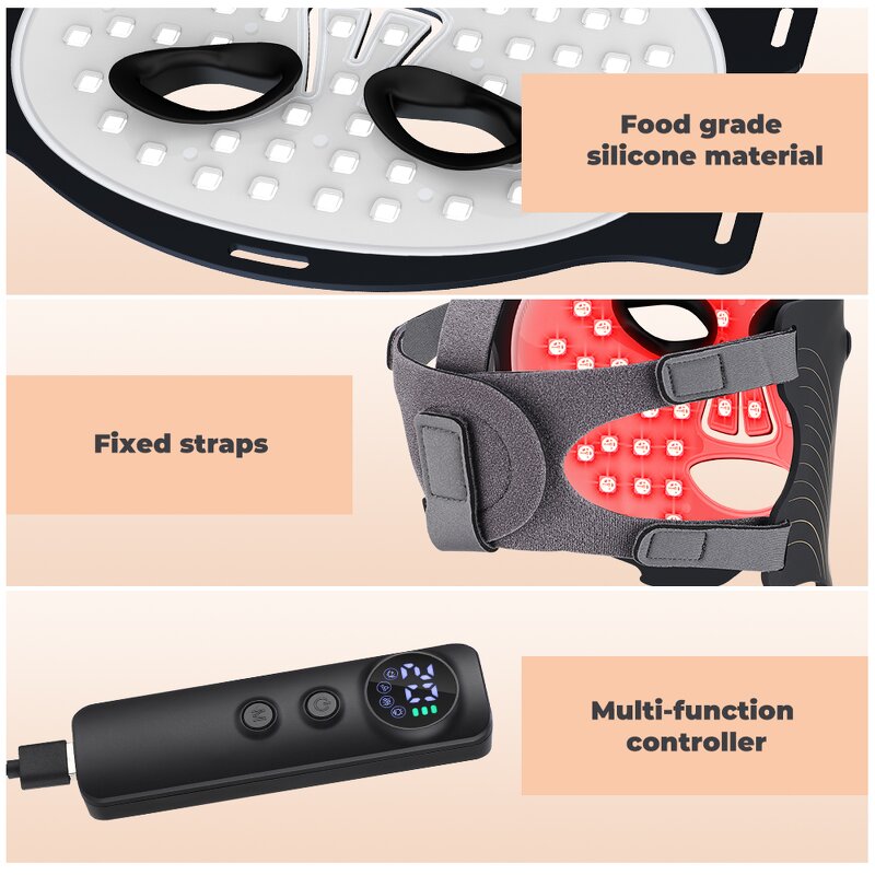 Facial Mask Manufacturer - 180 Lights Silicone LED 7 Colors for Face Massage & Red Light Therapy